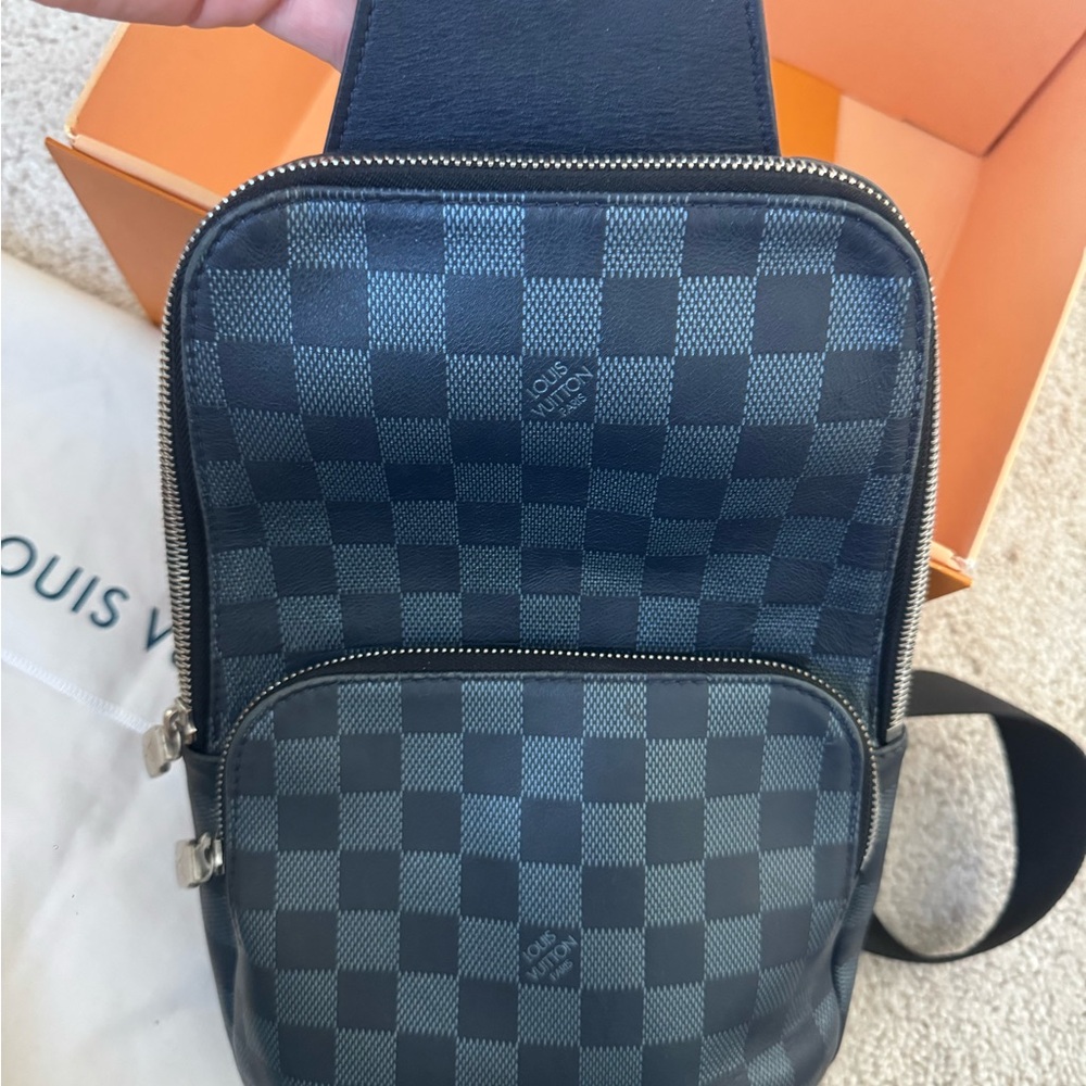 Louis Vuitton Blue Backpack with Signature Design